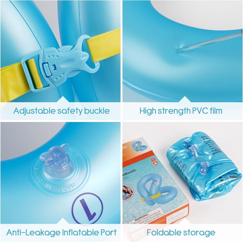 NINGOO Kids Swim Vest for 3-5yrs/6-12yrs,Inflatable Portable Arm Floaties with Dual Air Bag＆Adjustable Safety Buckle for Pool ＆ Beach,Safety Learning to Swim Aid for Children 33-50 lbs/50-88 lbs - Image 4